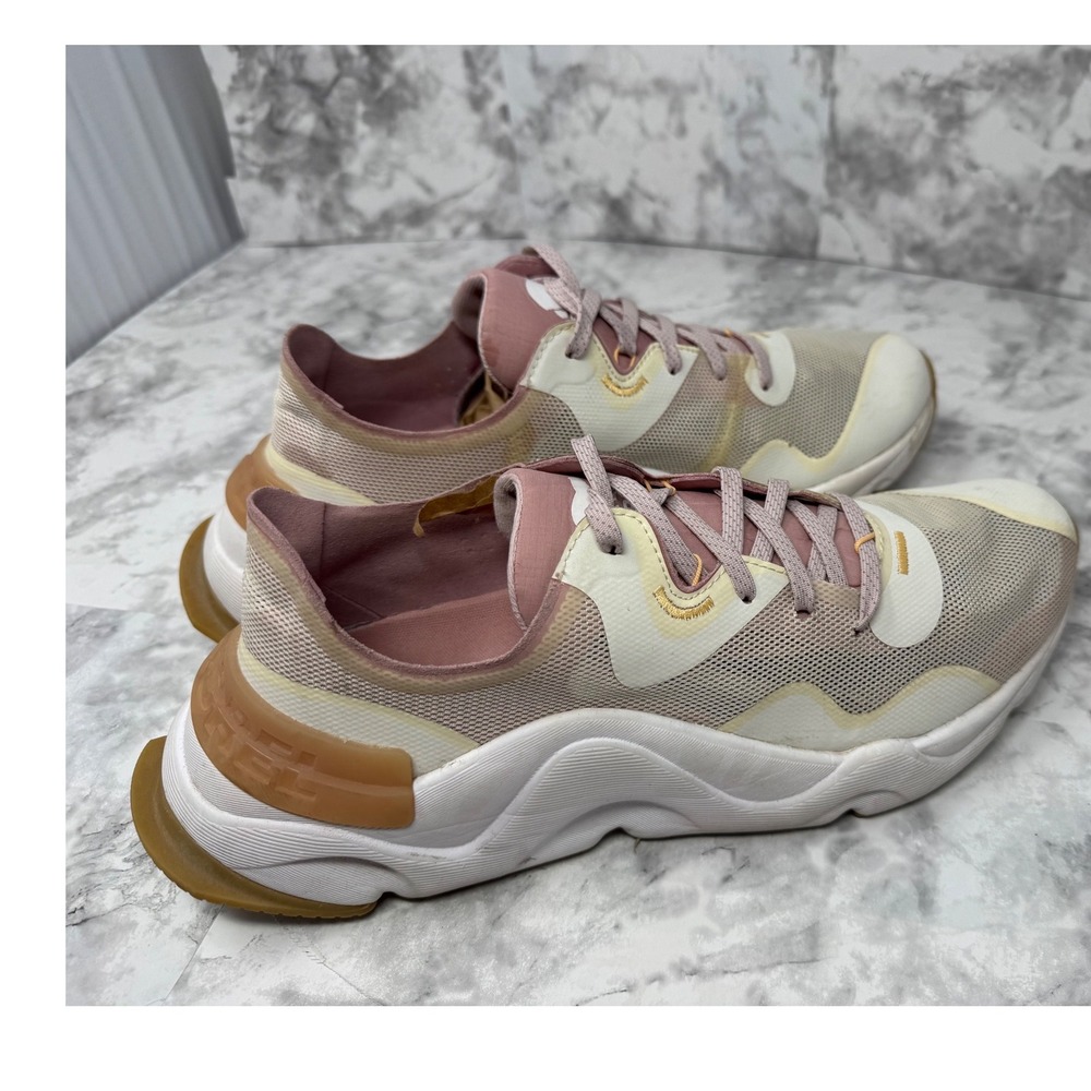 Sorel Kinetic Impact II 🩷chunky Lace Sneakers Chalk Pink Ice athletic Womens 99 - Picture 4 of 9